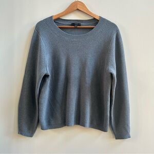 NWOT J. Crew Ribbed Stretch Crewneck Chunky Sweater In Heather Seascape, Size M